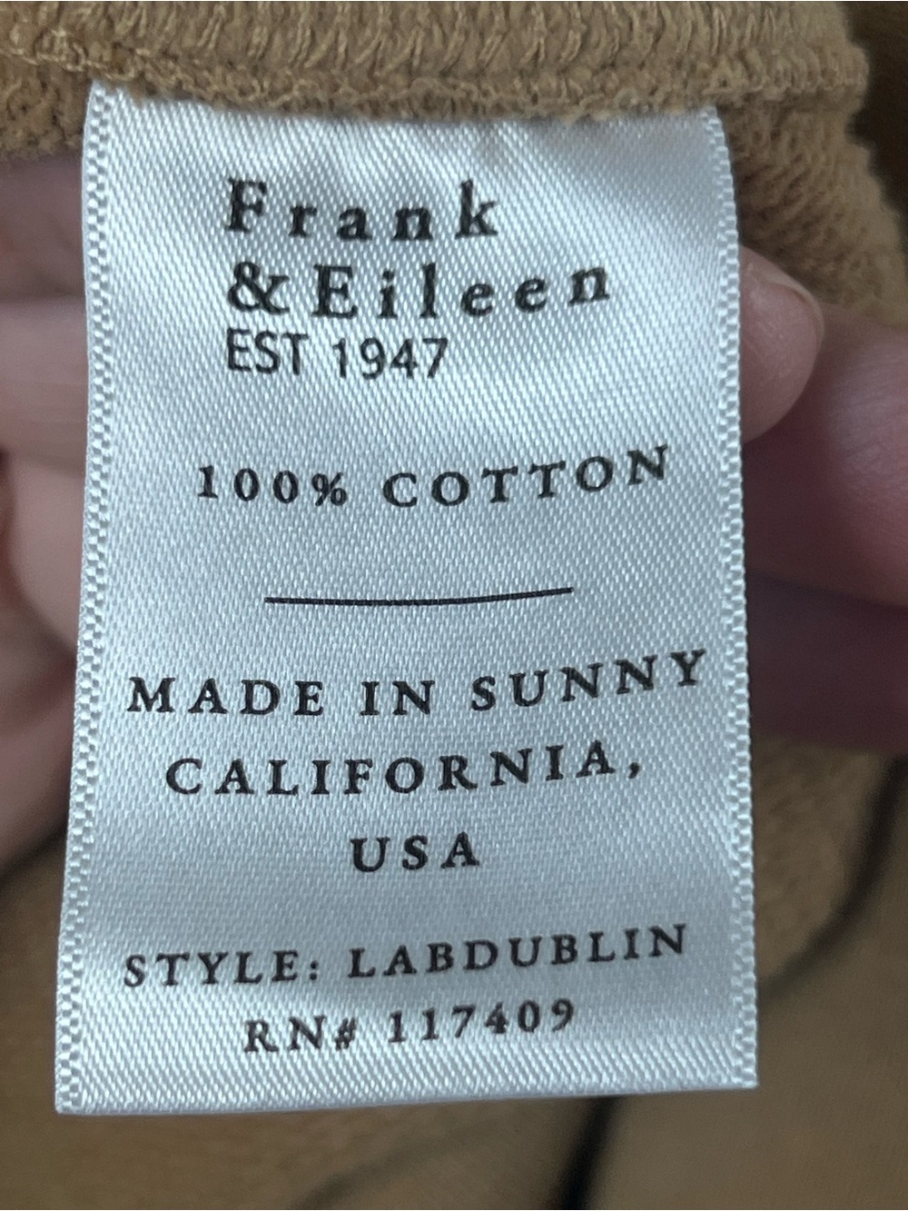 Frank & Eileen Dublin Blazer Catherine Sweatpants Set M Camel Triple Fleece - Picture 7 of 15
